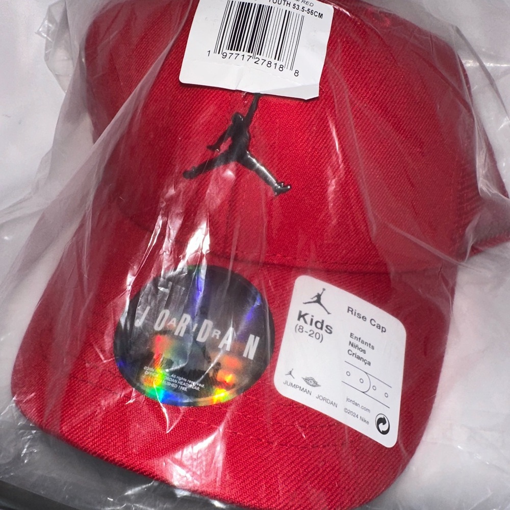 Jordan Jumpman Kids (8-20) Red Rise Cap Adjustable SnapBack Mesh New With Tags